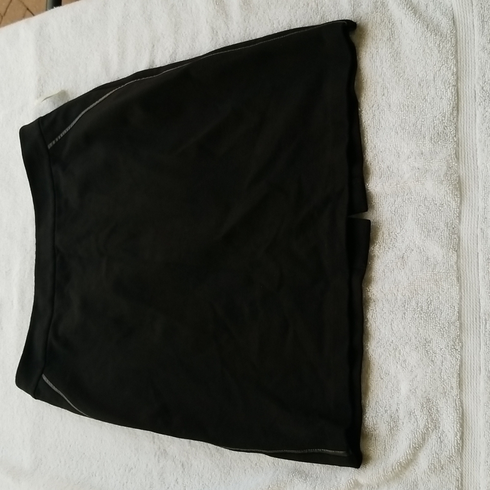 NWT Talbots Petites size 10P black skirt with black pleather side accent